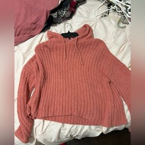 size small; sweater with hoodie
